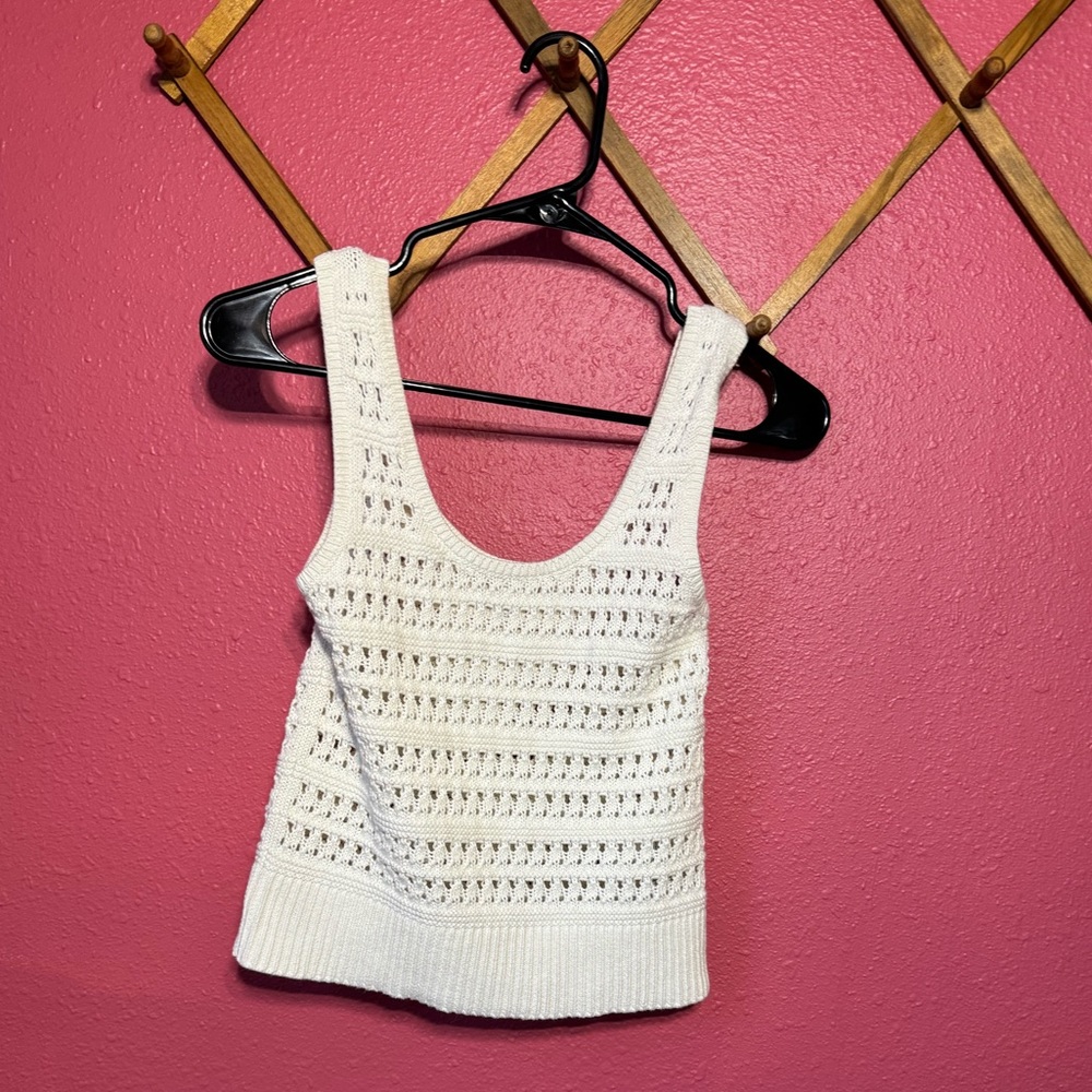 Cropped Open Knit Sweater Tank